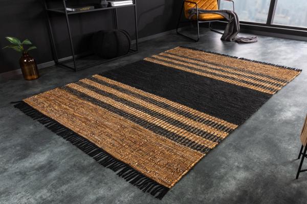 Ručne tkaný koberec INKA 230x160 cm, hnedo čierny, pravá koža