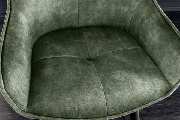 Dizajnová barová stolička EUPHORIA, zelená, zamat
