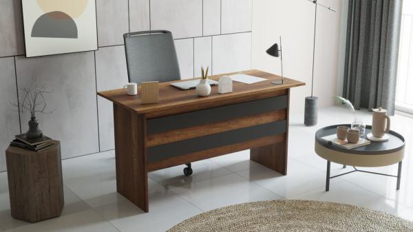 Dizajnový pracovný stôl VARIO 140 cm, MDF, hnedý