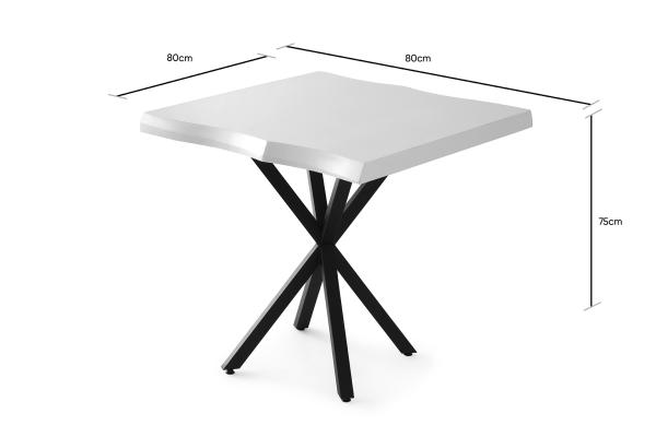 Jedálenský stôl EFOR 80 cm, MDF, biely