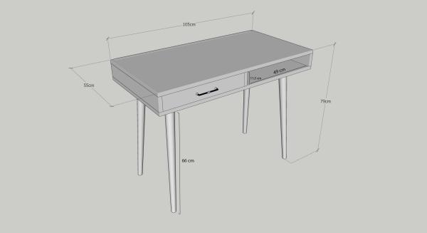 Dizajnový pracovný stôl CARMEN 105 cm, MDF, dubová dýha
