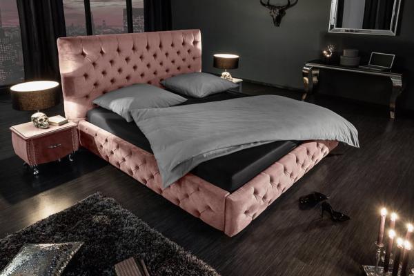 Elegantná manželská posteľ PARIS 160x200 cm staroružový zamat v prevedení Chesterfield