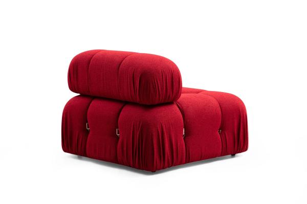 Dizajnový taburet BUBBLE 95 cm s opierkou, červená, tkanina