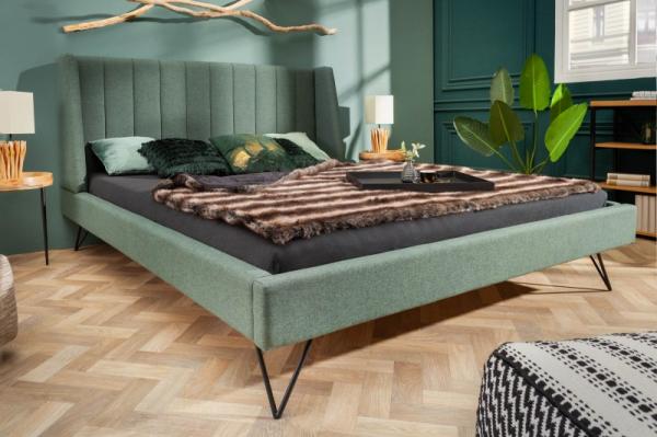 Celočalúnená posteľ LA BEAUTE 160x200 cm lesná zelená s ozdobným prešívaním