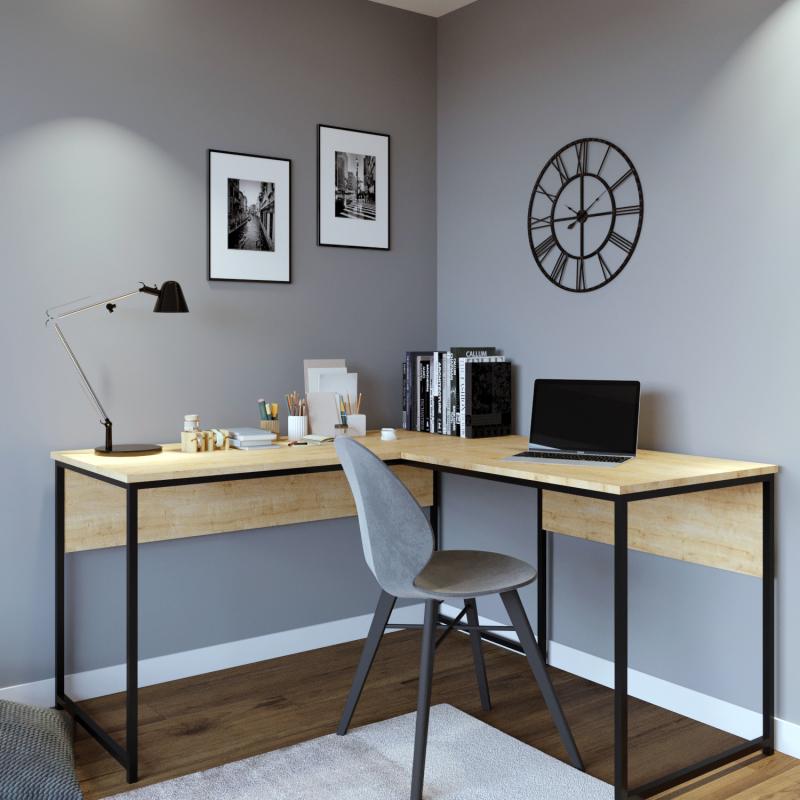 Dizajnový pracovný stôl TASARIM 160 cm, MDF, dubová dýha