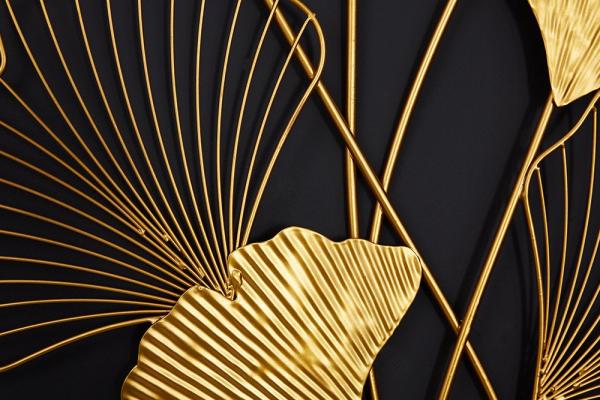 Elegantná nástenná dekorácia GINKGO 110 cm, zlatá