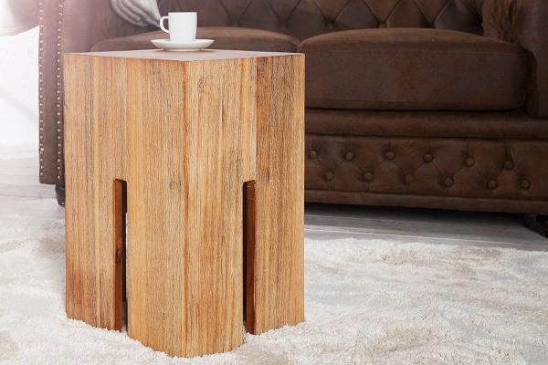 Elegantný príručný stolík CASTLE 30 cm akácia, prírodná