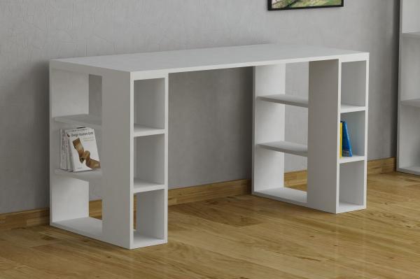 Elegantný pracovný stolík COLMAR 140 cm, MDF, biely