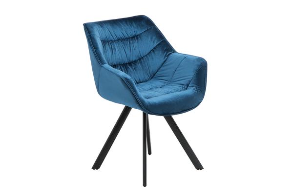 Dizajnová stolička THE DUTCH COMFORT retro modrá, zamat