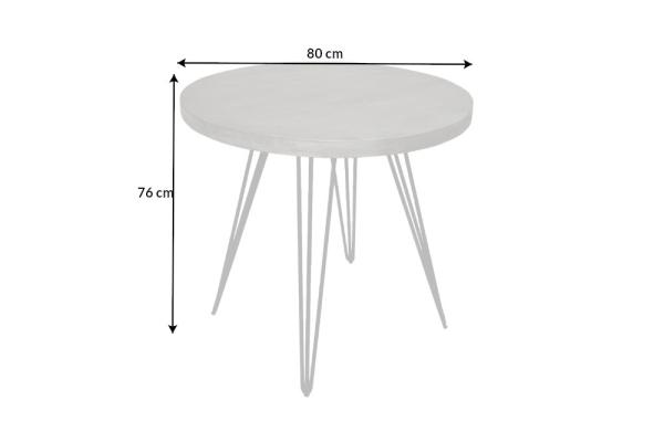Okrúhly jedálenský stôl SCORPION 80 cm, mango, šedý