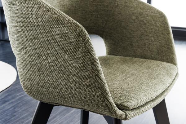 Dizajnová stolička NORDIC STAR zelená, dub