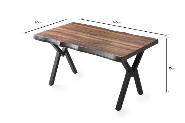 Jedálenský stôl EFOR 140 cm, MDF, hnedý