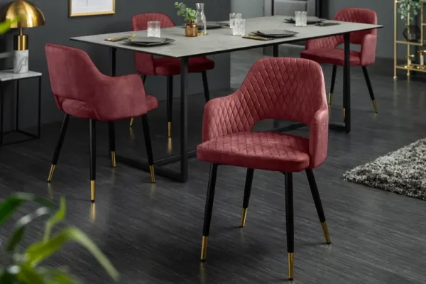 Elegantná stolička PARIS červená zamat