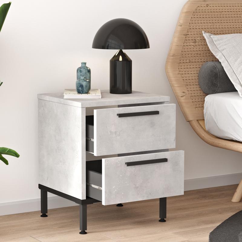 Elegantný nočný stolík LUVIO 59 cm, MDF, šedý