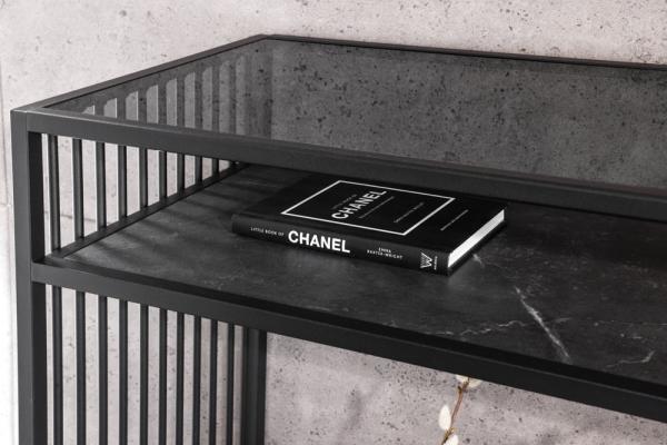 Dizajnový konzolový stolík ARCHITECTURE 120 cm, mramorový,  čierny