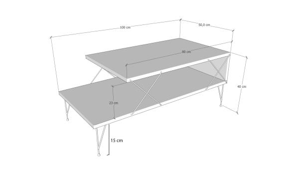 Moderný konferenčný stolík LOIRE 100 cm, MDF, dubová dýha