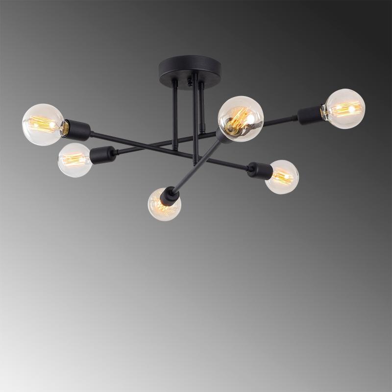 Dizajnová závesná lampa FLOWER 64 cm, čierna