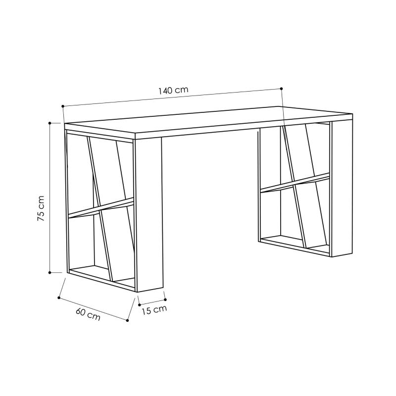Elegantný pracovný stôl HONEY 140 cm, MDF, biely, antracit