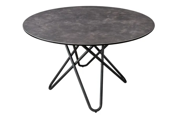 Extravagantný jedálenský stôl ELLIPSE 120 cm, antracitová keramika