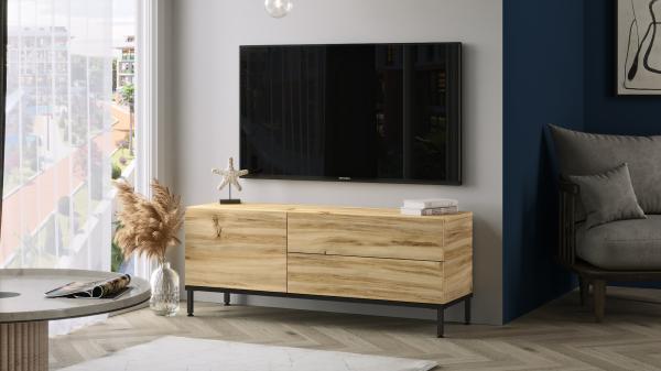 Elegantný TV stolík LUVIO II 120 cm, MDF, svetlohnedý
