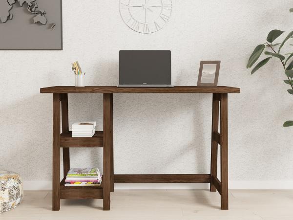 Dizajnový masívny pracovný stôl PERLA 120 cm, borovica, hnedá