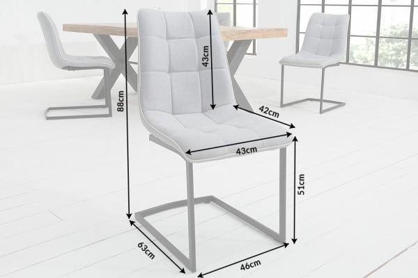 Dizajnová konzolová stolička MIAMI svetlošedá s kovový rámom
