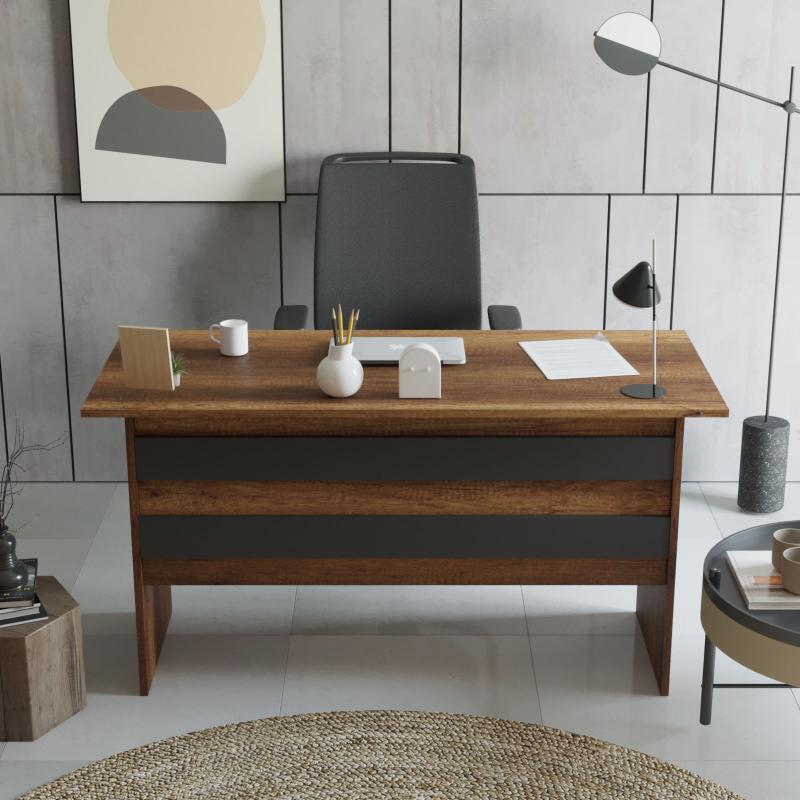Dizajnový pracovný stôl VARIO 140 cm, MDF, hnedý