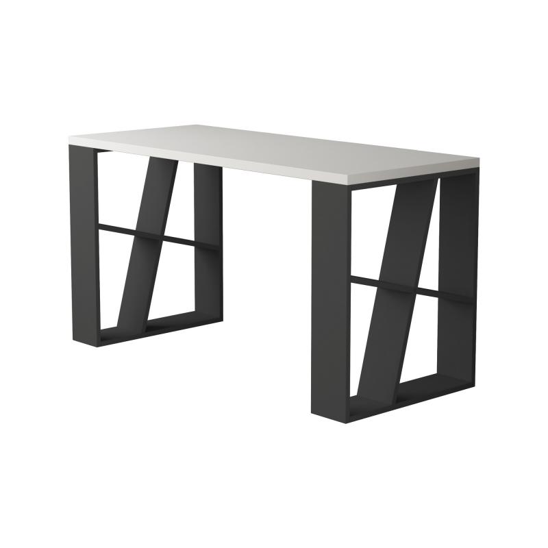 Elegantný pracovný stôl HONEY 140 cm, MDF, biely, antracit