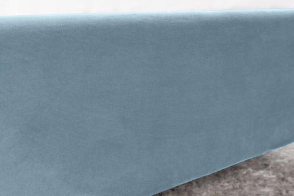Dizajnová čalúnená posteľ PEARL 140x200 cm, akvamarínová, zamat