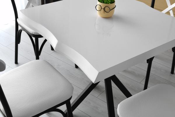 Jedálenský stôl EFOR 80 cm, MDF, biely