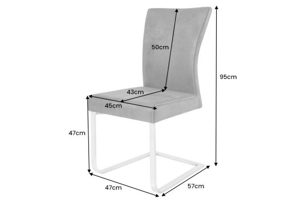 Konzolová stolička SAMSON šedá, rám z nerezovej ocele