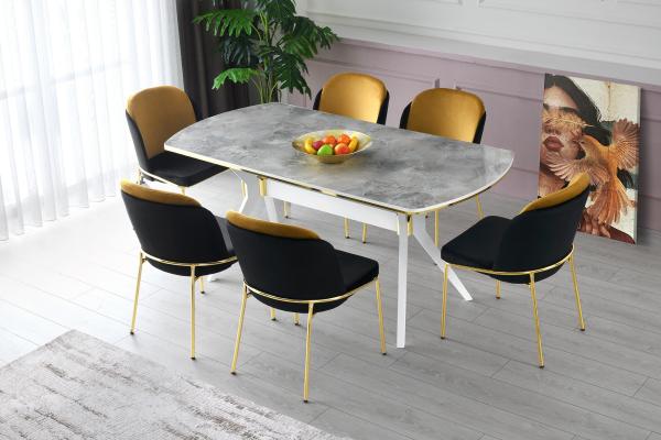 Elegantný jedálenský stôl IKON 180 cm, MDF, mramorový vzhľad