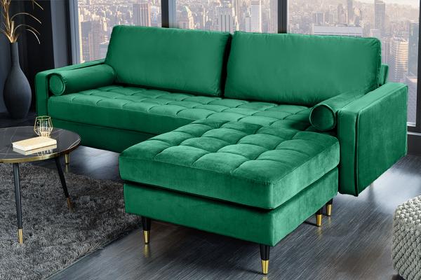 Elegantná taburetka COZY VELVET 80 cm, smaragdovo zelený zamat