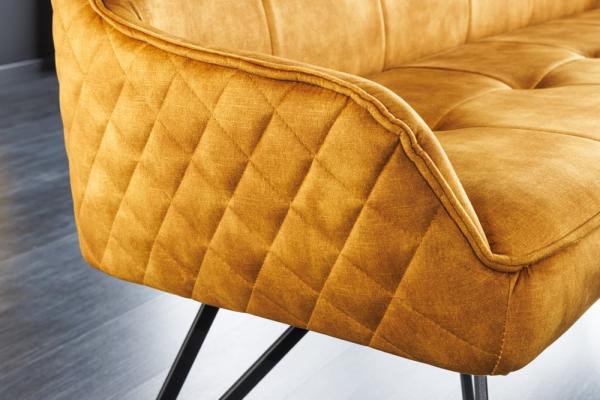 Dizajnová lavica EUPHORIA 160 cm, horčicovo žltý zamat