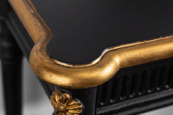 Elegantná konzola VENICE 125 cm čierno zlatá barokový dizajn