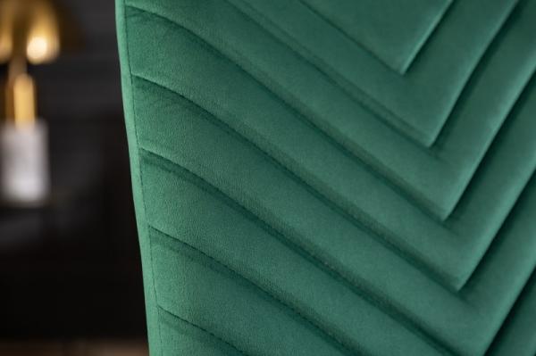 Dizajnová stolička AMAZONAS zamat, zelená s ozdobným prešívaním