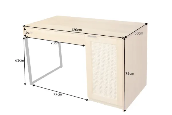 Dizajnový pracovný stôl VIENNA LOUNGE 120 cm, dub,  prírodný