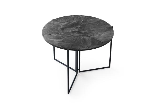 Okrúhly jedálenský stôl YAPRAK skladací, 100 cm, MDF, šedý