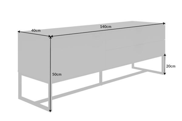 Moderný TV stolík X7 140 cm, šedá matná