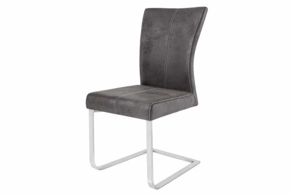 Konzolová stolička SAMSON šedá, rám z nerezovej ocele
