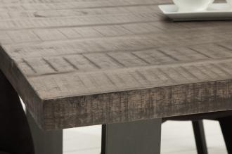 Dizajnový jedálenský stôl IRON CRAFT 160 cm mango, šedý