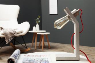 Priemyselná stolová lampa CEMENT STRUCTURE 30 cm šedý betón s textilným káblom