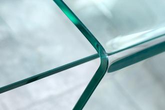 Vysoko kvalitná sada 2 sklenených konferenčných stolíkov FANTOME 100 cm transparentná