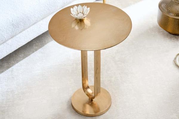 Okrúhly príručný stolík ELEGANCE 60 cm, zlatý