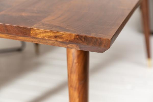 Masívny jedálenský stôl MYSTIC LIVING 160 cm akácia, hnedá, zlatá, retro dizaj