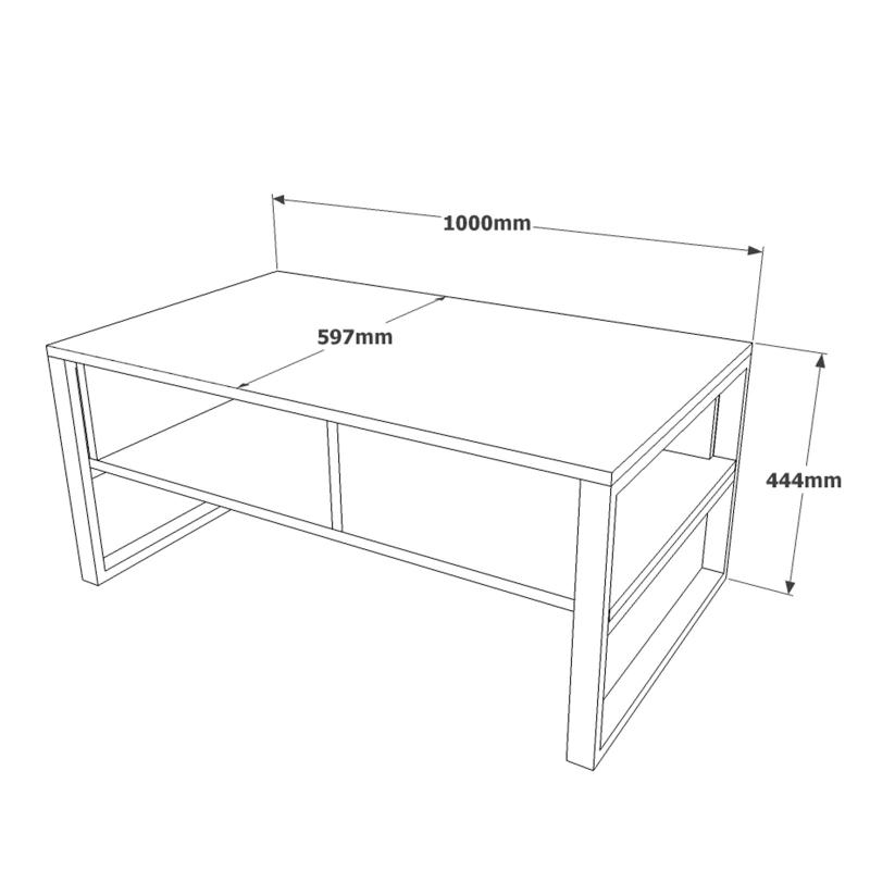 Elegantný konferenčný stolík MILA 100 cm, MDF, šedý