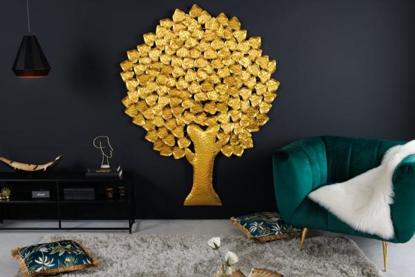 Dizajnová nástenná dekorácia TREE OF LIFE XXL 170 cm, zlatá