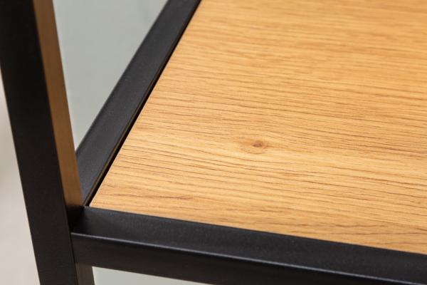 Priemyselný konzolový stolík SLIM LINE 100 cm, divoký dub, čierny