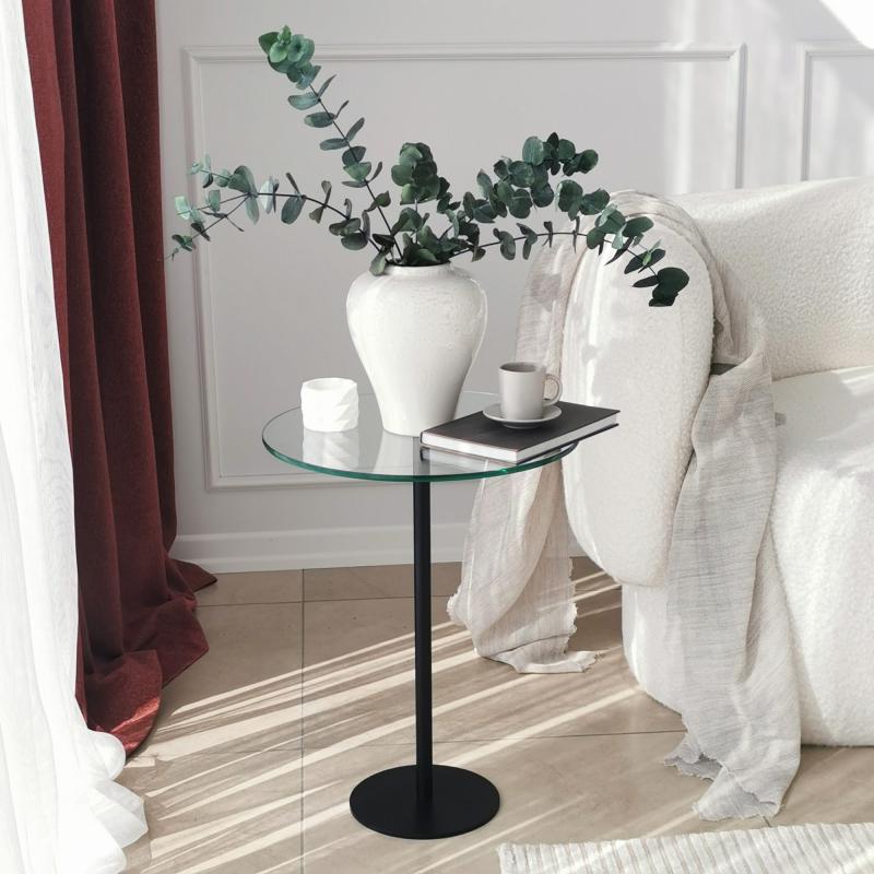 Dizajnový bočný stolík GOLD 40 cm, matný, čierny