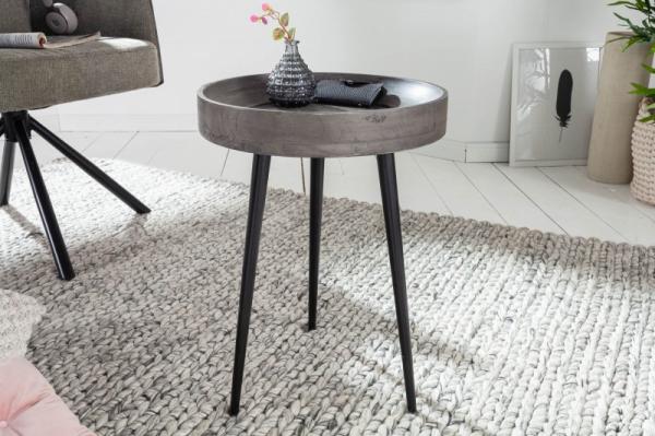 Elegantný stolík PURE NATURE 35 cm akátový šedý s čiernymi nohami